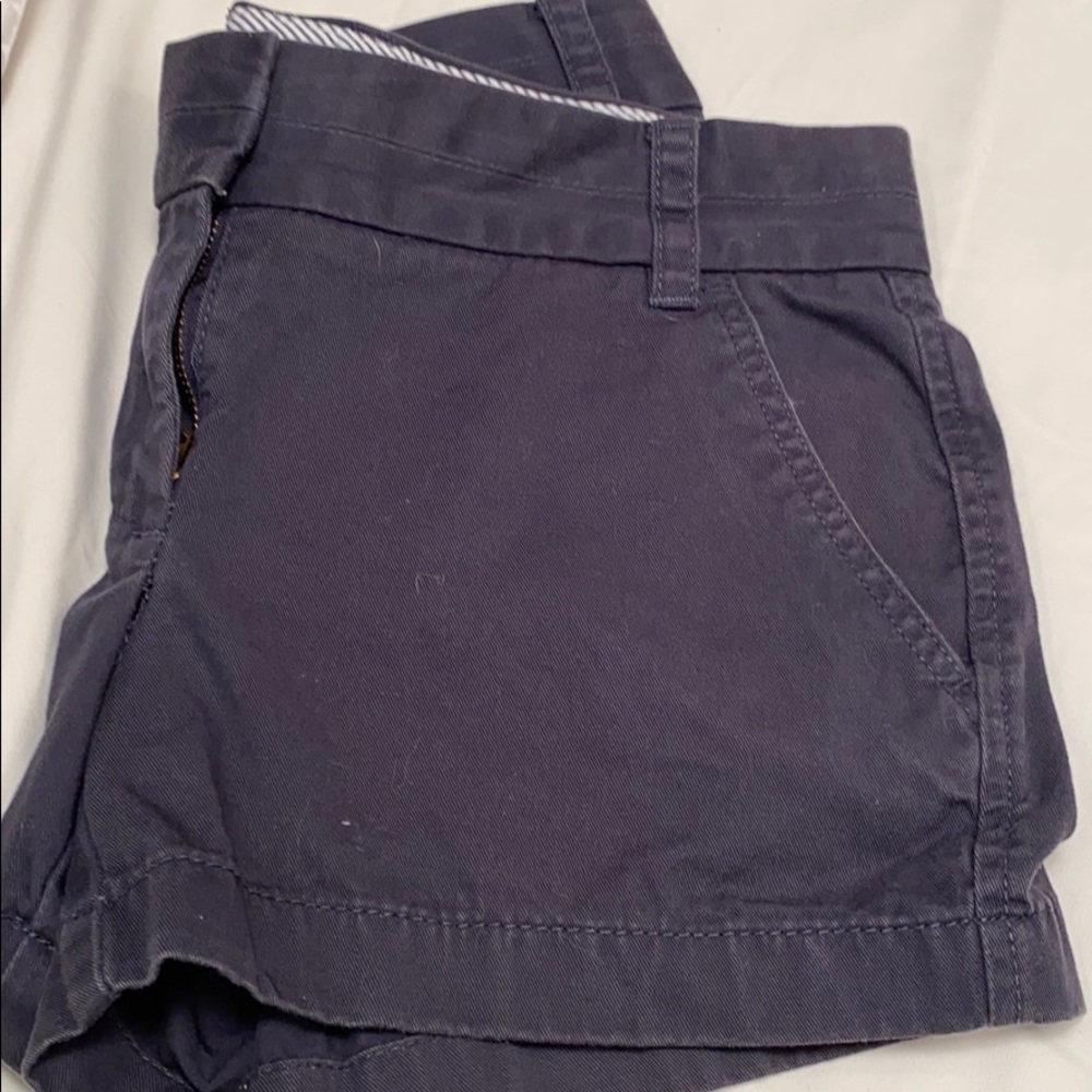 JCrew navy size 0, broken in chino shorts